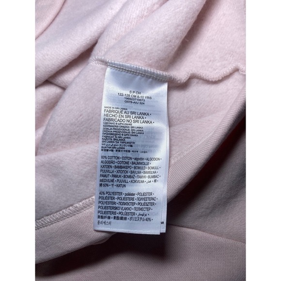 Converse All Star Brand Girls Small 8-10 Years Pink Cropped Hoodie Sweatshirt - Picture 7 of 7